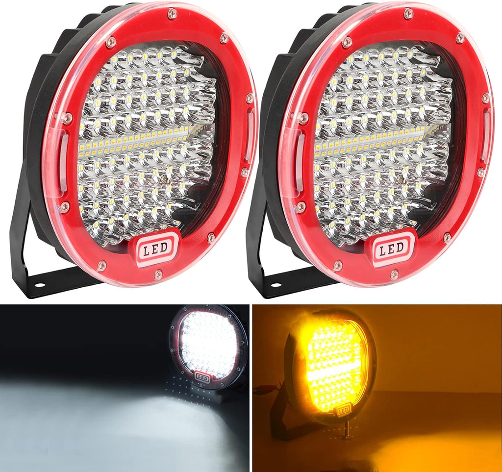 Amber 7 inch Round 2Pcs 300W LED Work Light Off Road Lights B18840