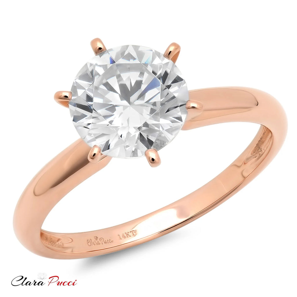 18K Rose Gold Solitaire Engagement Ring size 3.5 J643130
