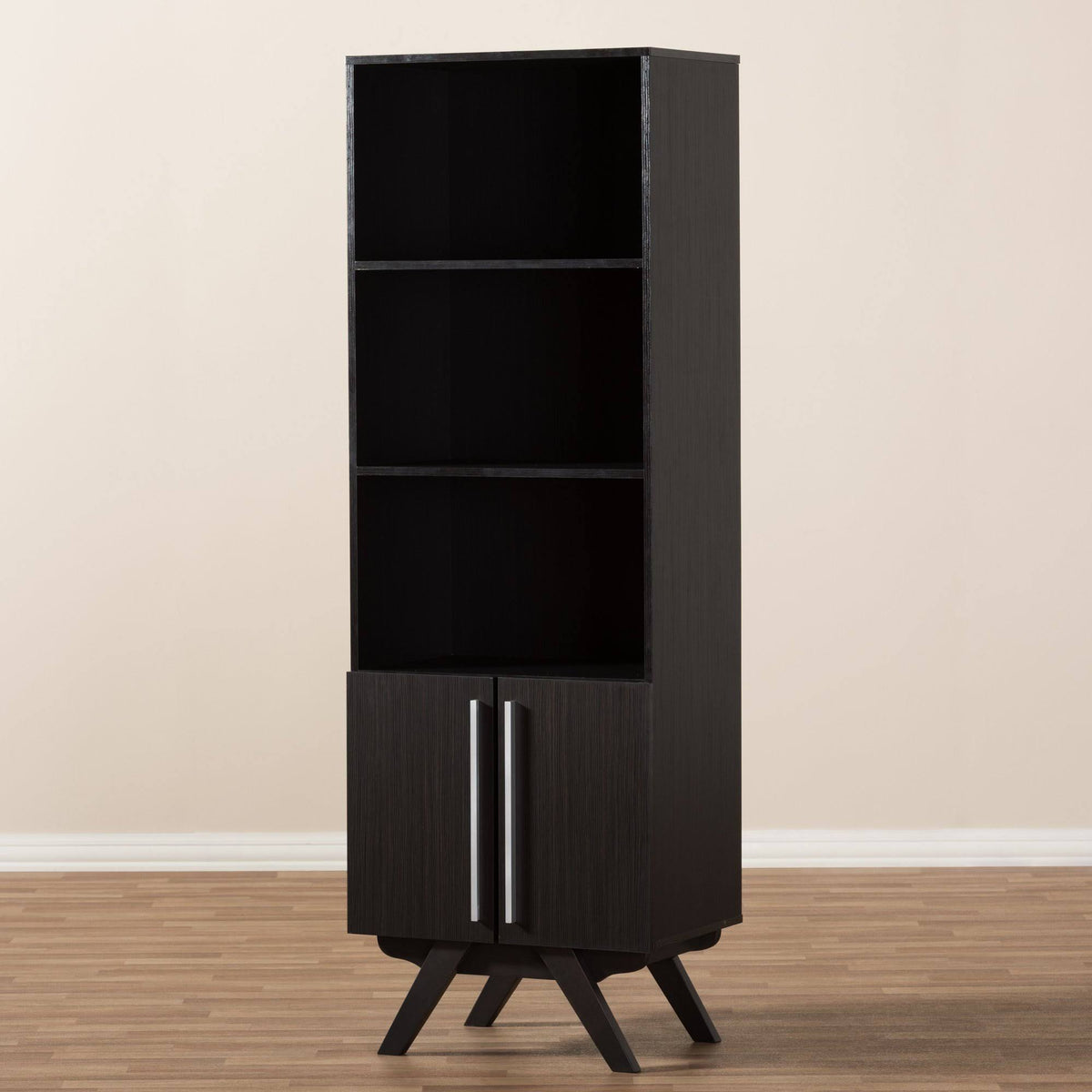 Espresso Brown Finished Wood Bookcase D709