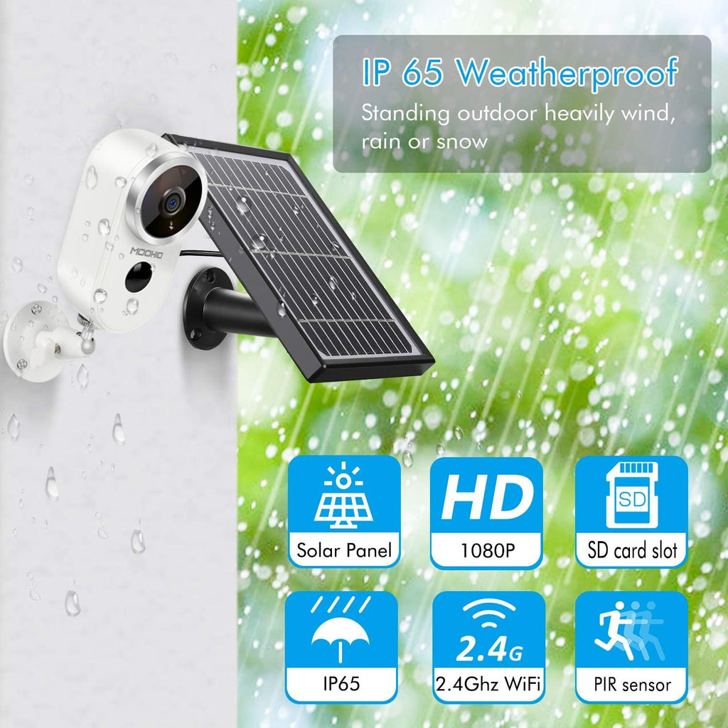 Outdoor Solar Security Camera Wireless 1080P Rechargeable Battery Powered WiFi Camera 2 Way Audio HD Video Wirefree IP Camera Motion Alarm Home Surveillance Camera System X86148