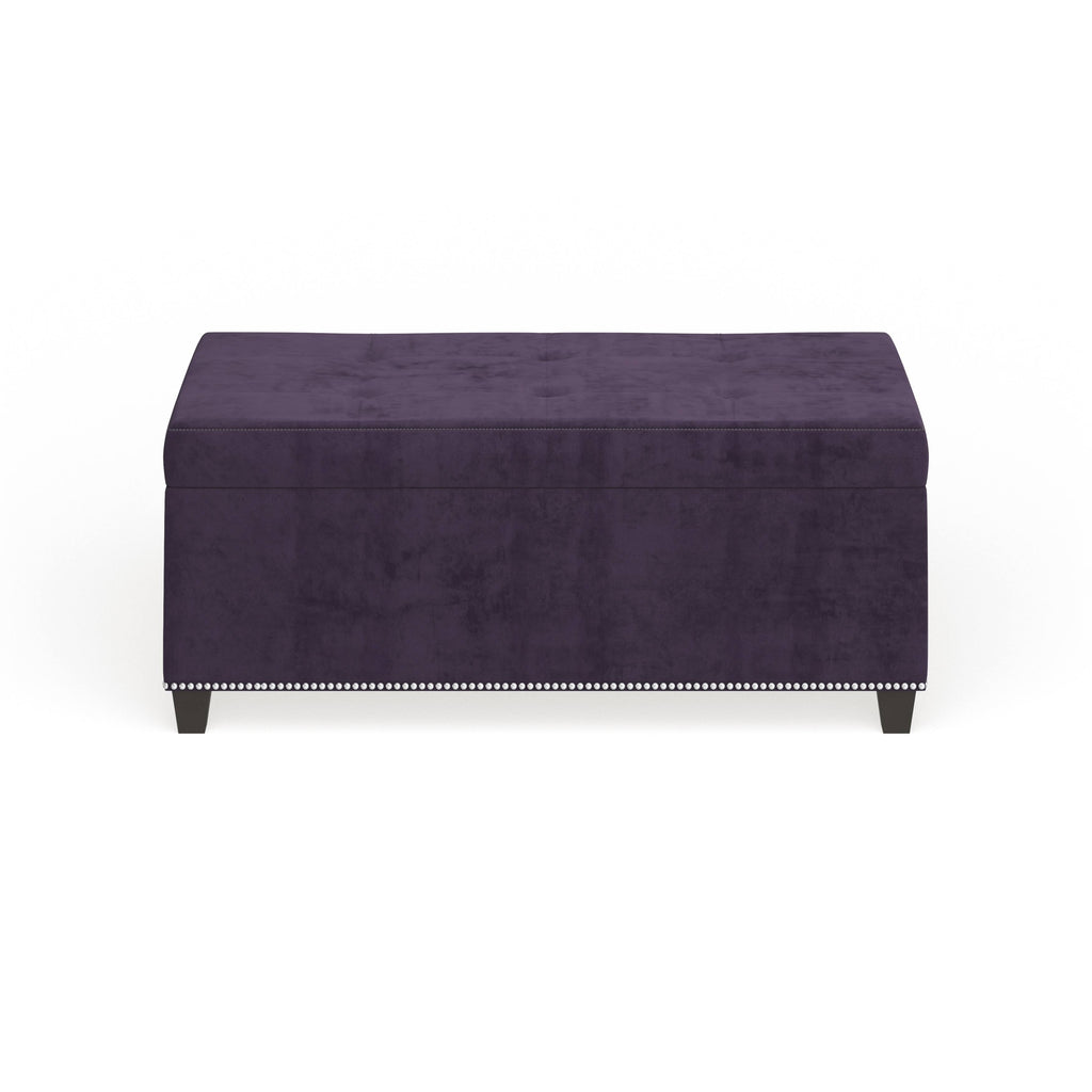 Purple Velvet Storage Ottoman S894