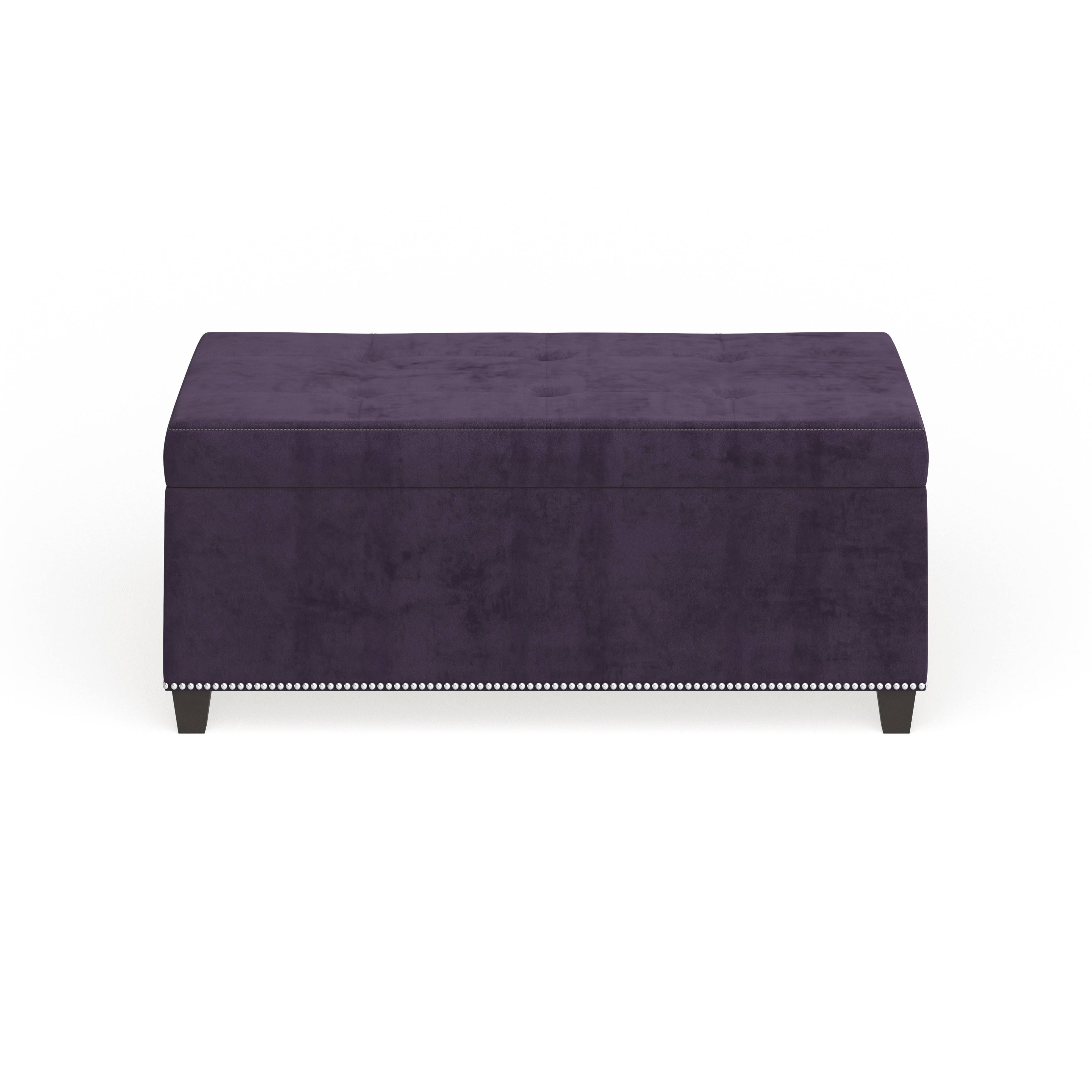 Purple Velvet Storage Ottoman S894