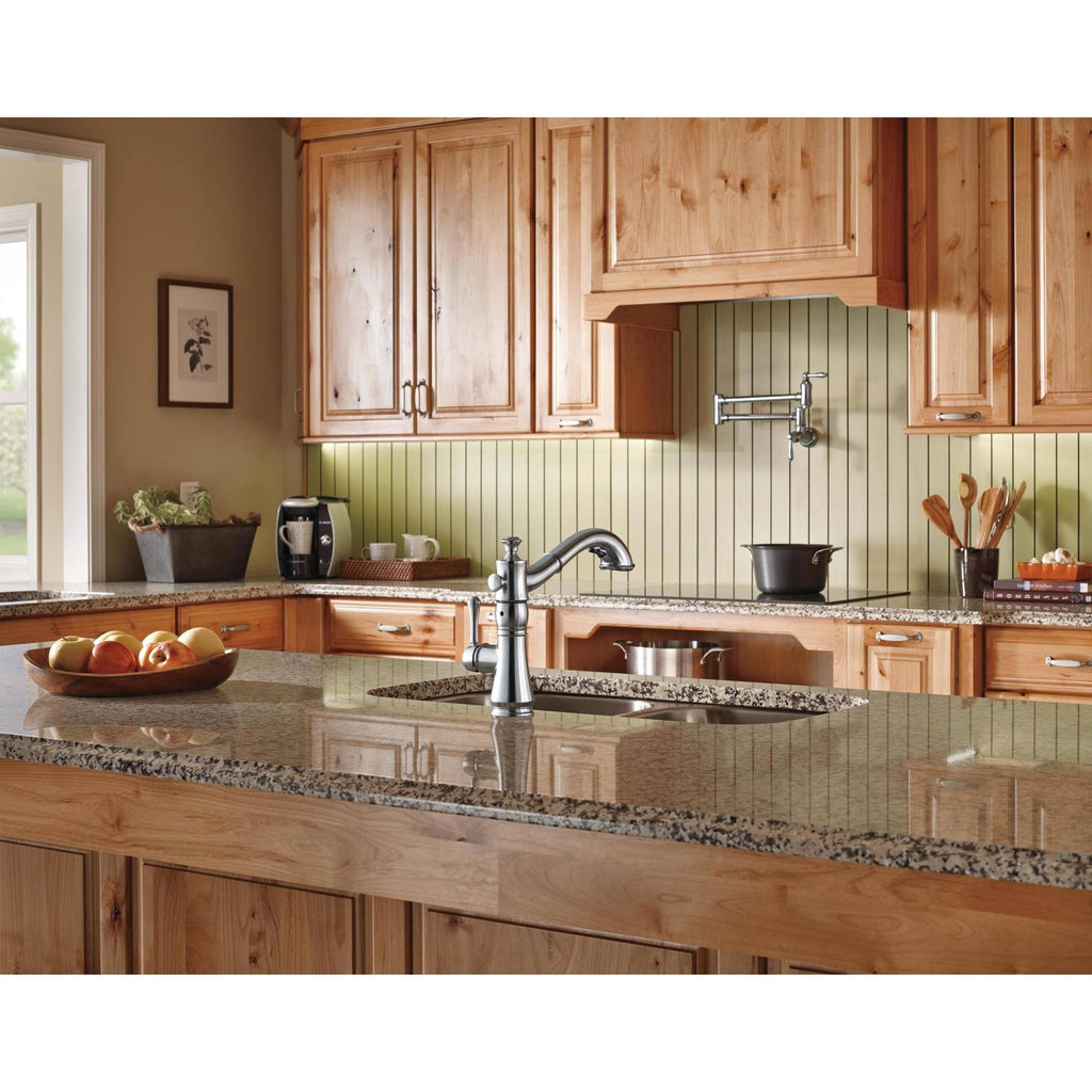 Chrome Single Handle Pull-Out Kitchen Faucet S4896