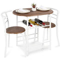 2-Person Dining Set Brown White Z402284