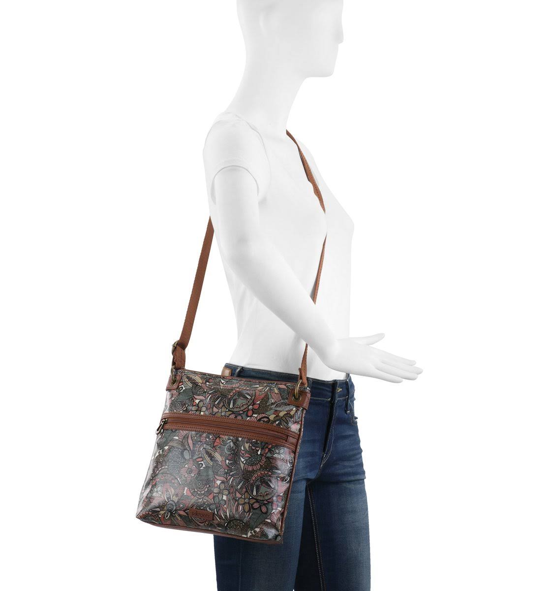 Charcoal Canvas Flat Crossbody Bag M782996