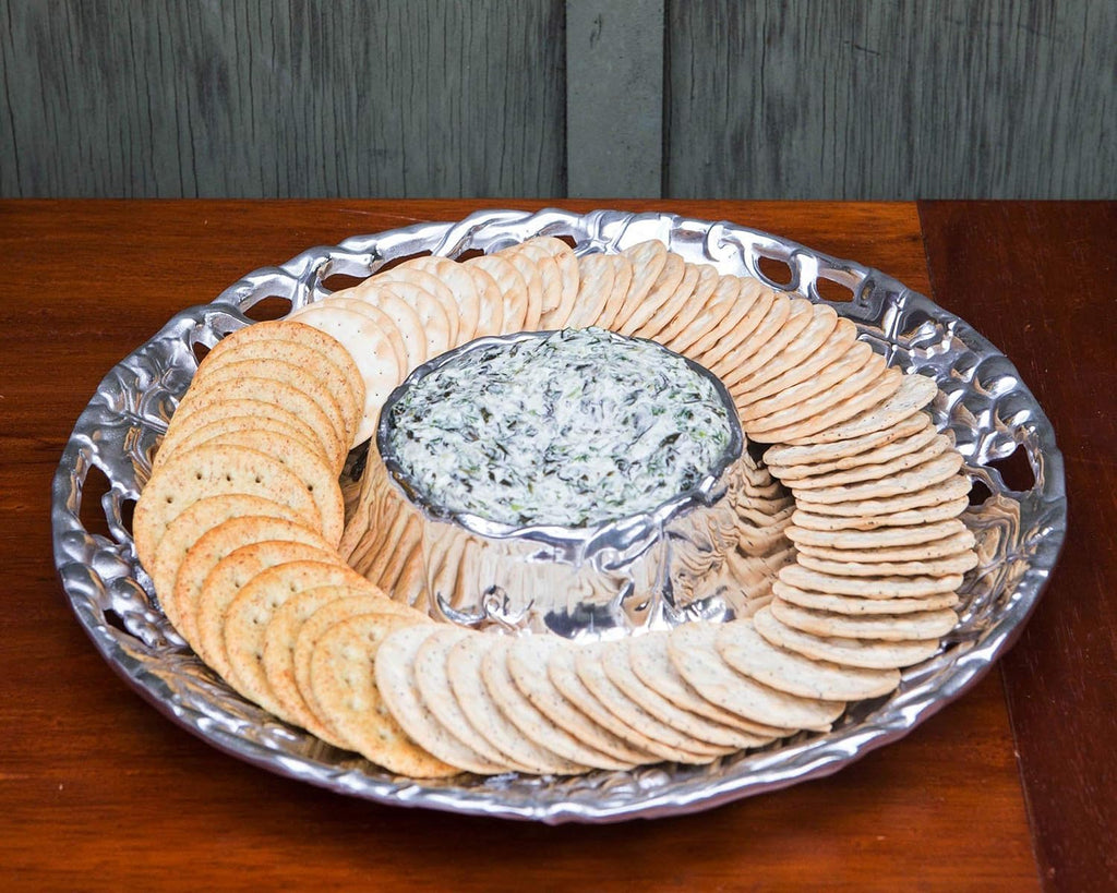 Metal Grape Chip and Dip Platter, 14 inch Diameter O256209