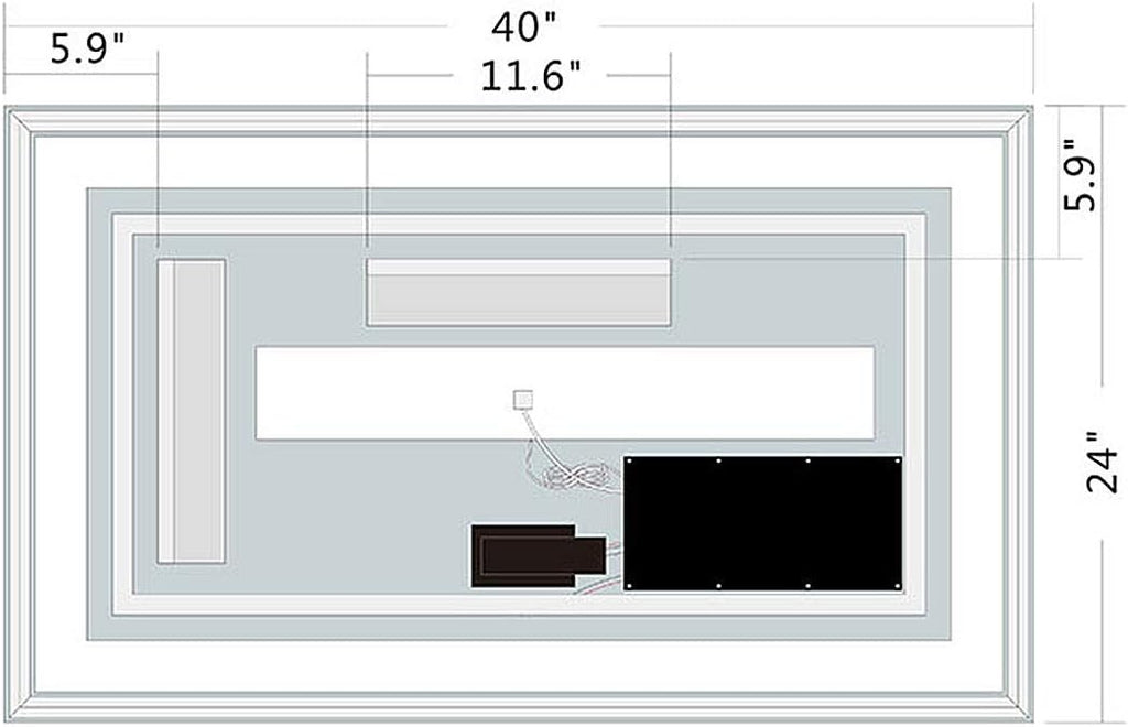 Dimmable LED Bathroom Mirror with Anti-Fog and Bluetooth Function B50274