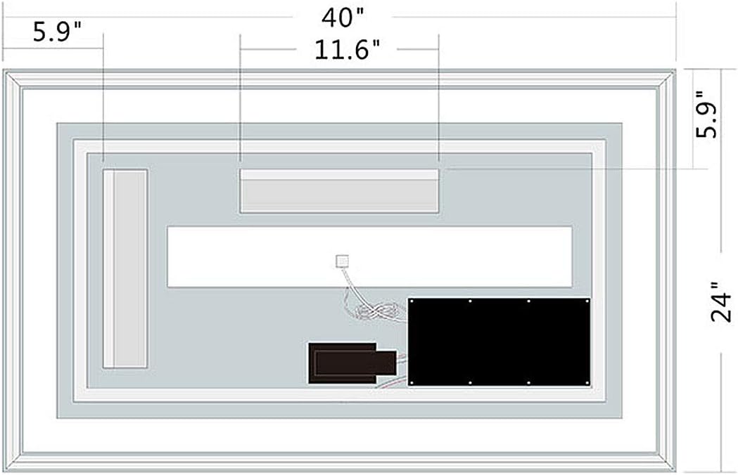 Dimmable LED Bathroom Mirror with Anti-Fog and Bluetooth Function B50274