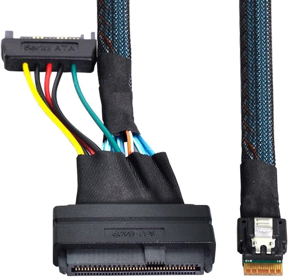 SFF-8639 U.2 to Slimline SFF-8654 4i NVME PCIe SSD Cable J47535