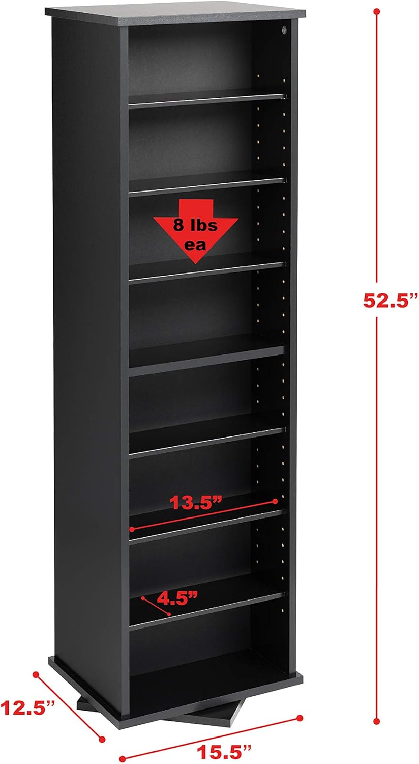 Black Spinning Tower Storage Cabinet P98201