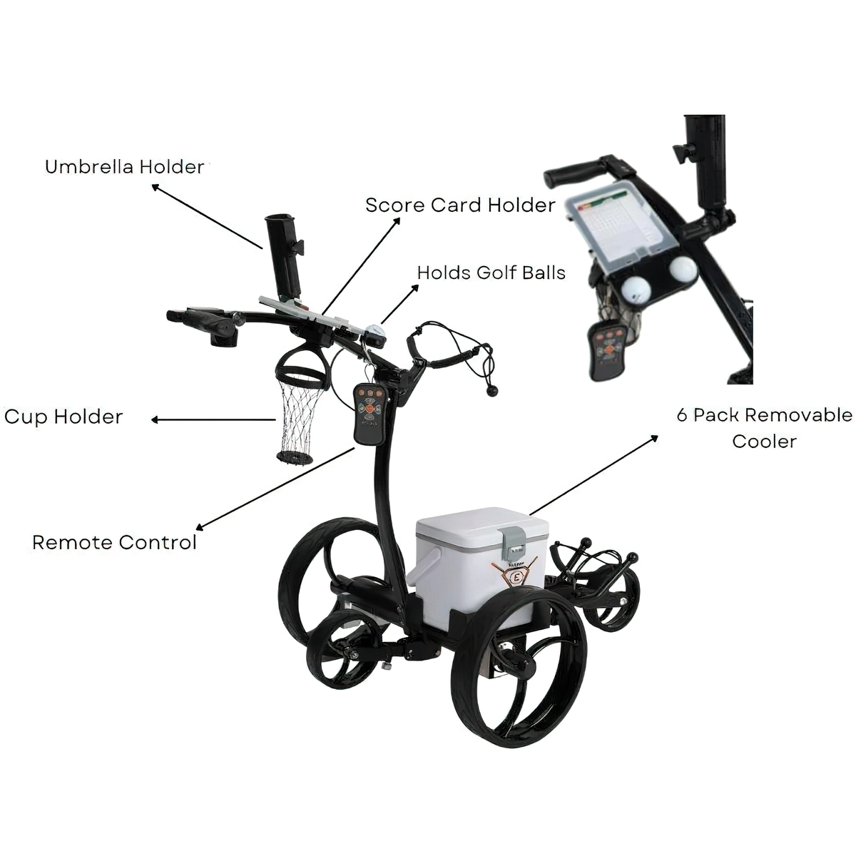 Refurbished Electric Remote Control Golf Cart with Cooler V281