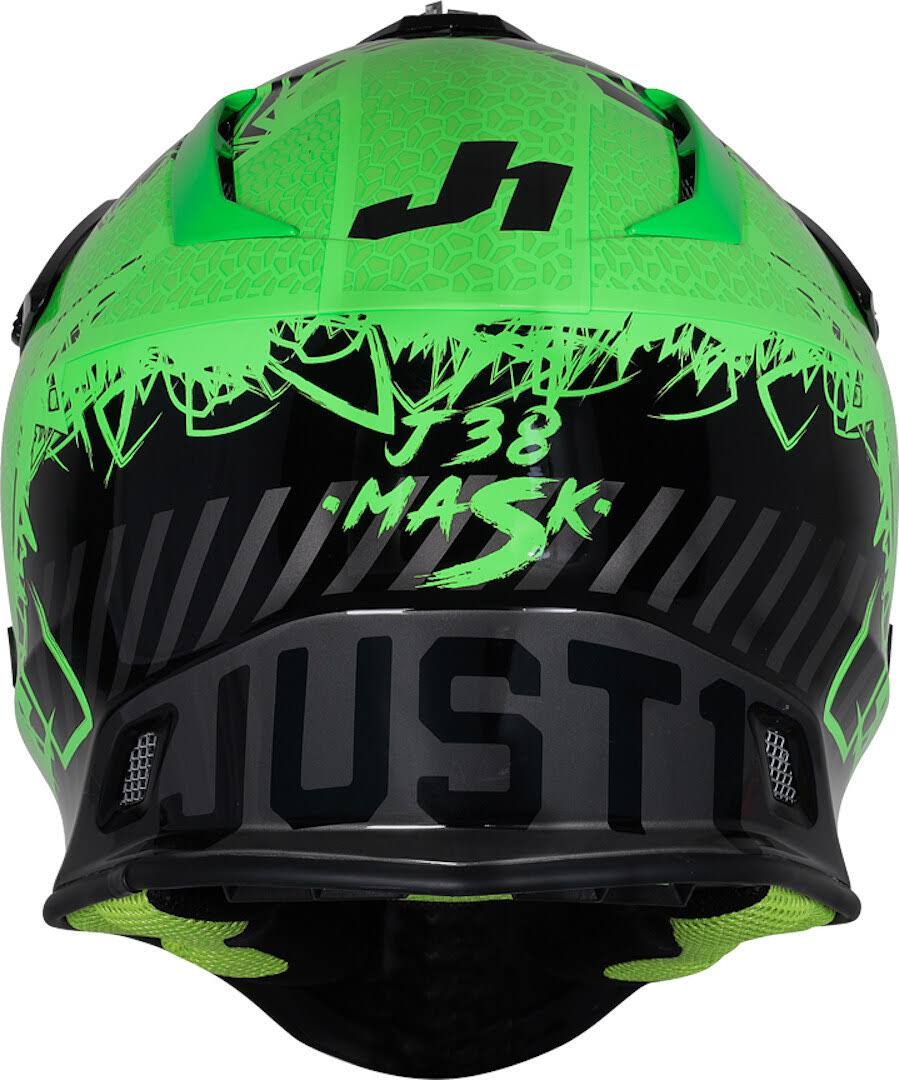 Black-Green Motocross Helmet I67494