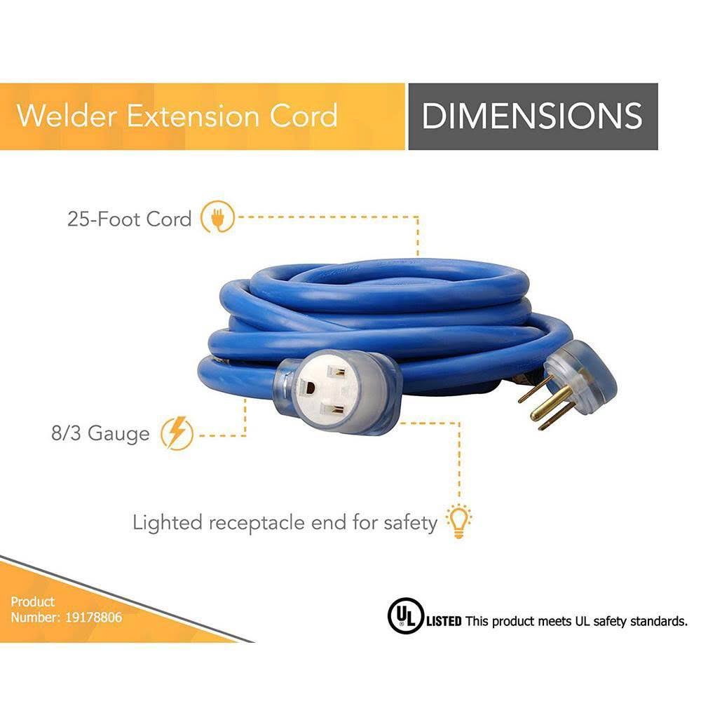 25 ft STW Weather Resistant Electrical Extension Service Cord (2 Pack) H81281
