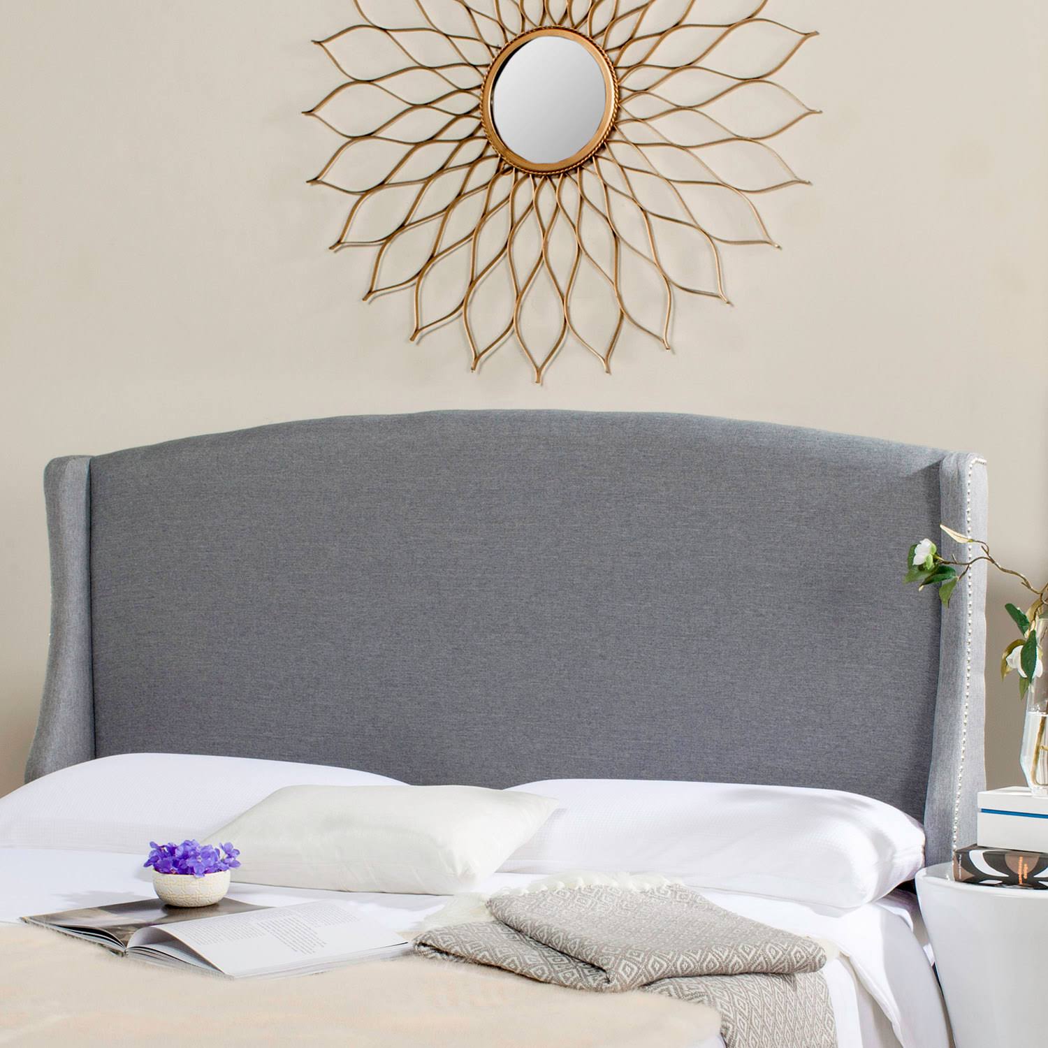 Grey Twin Linen Headboard M184947