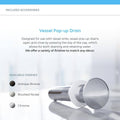 Vitreous China Circular Vessel Bathroom Sink with Faucet and Overflow J12212