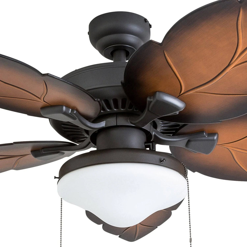 Tropical Aged Bronze Mocha Globe Ceiling Fan with 3-Speed Remote (52-inch) S939