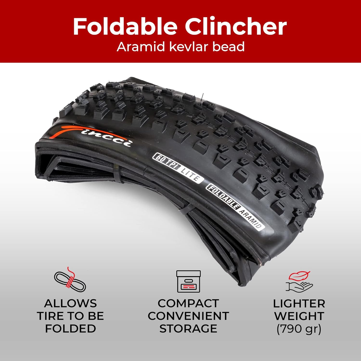 Pair 27.5 x 2.25 Inch Foldable 60 TPI All Mountain Enduro Tires with Nylon Protection Q50026