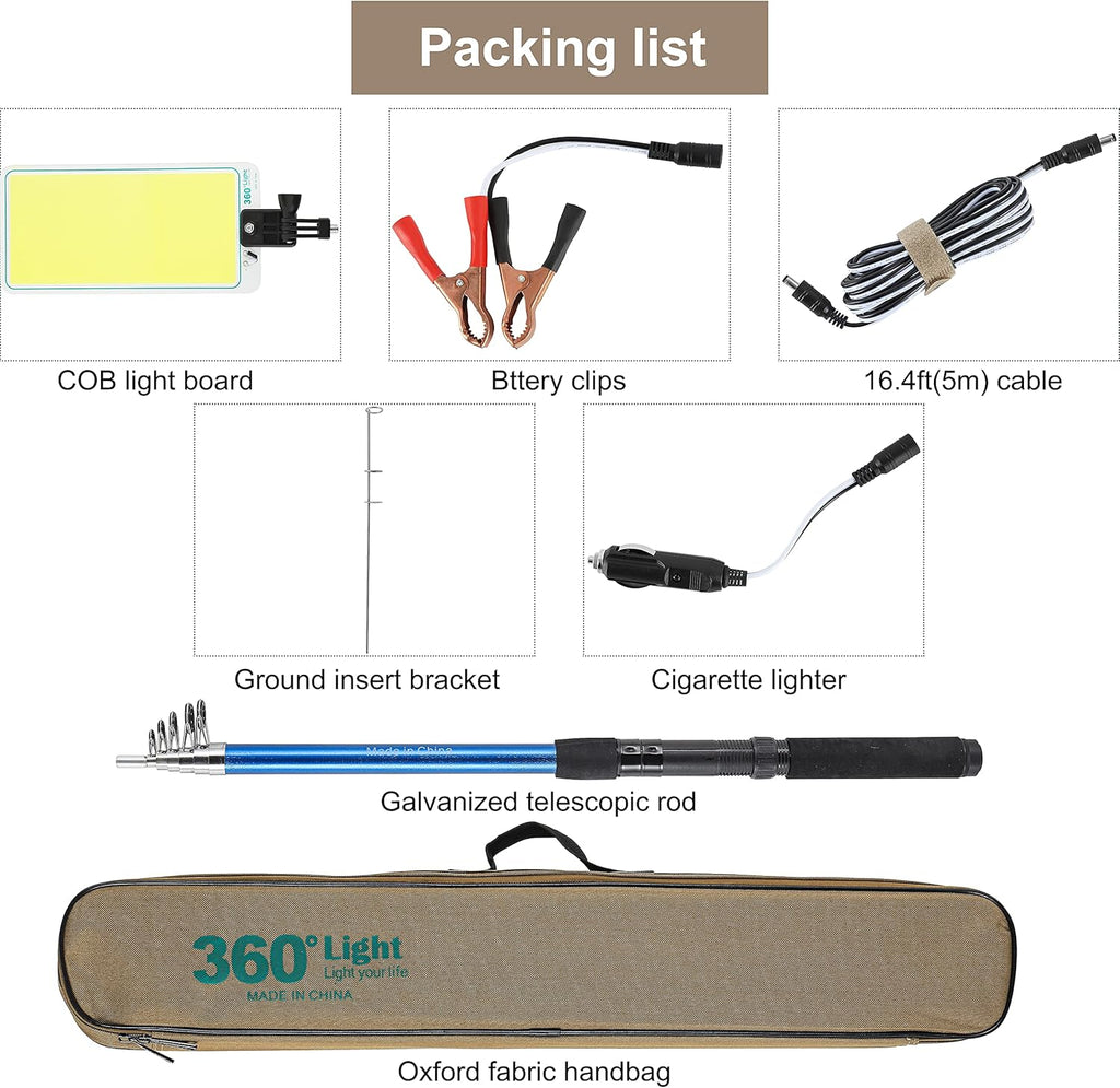 Telescopic Pole Camping Light with Ground Stand Insert F3599