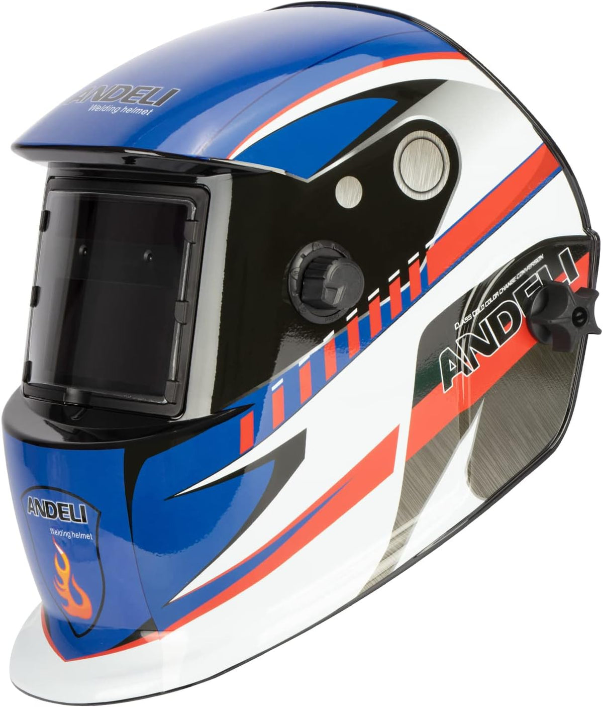 Welding Helmet Auto Darkening with Side View, Carbon Fiber J319