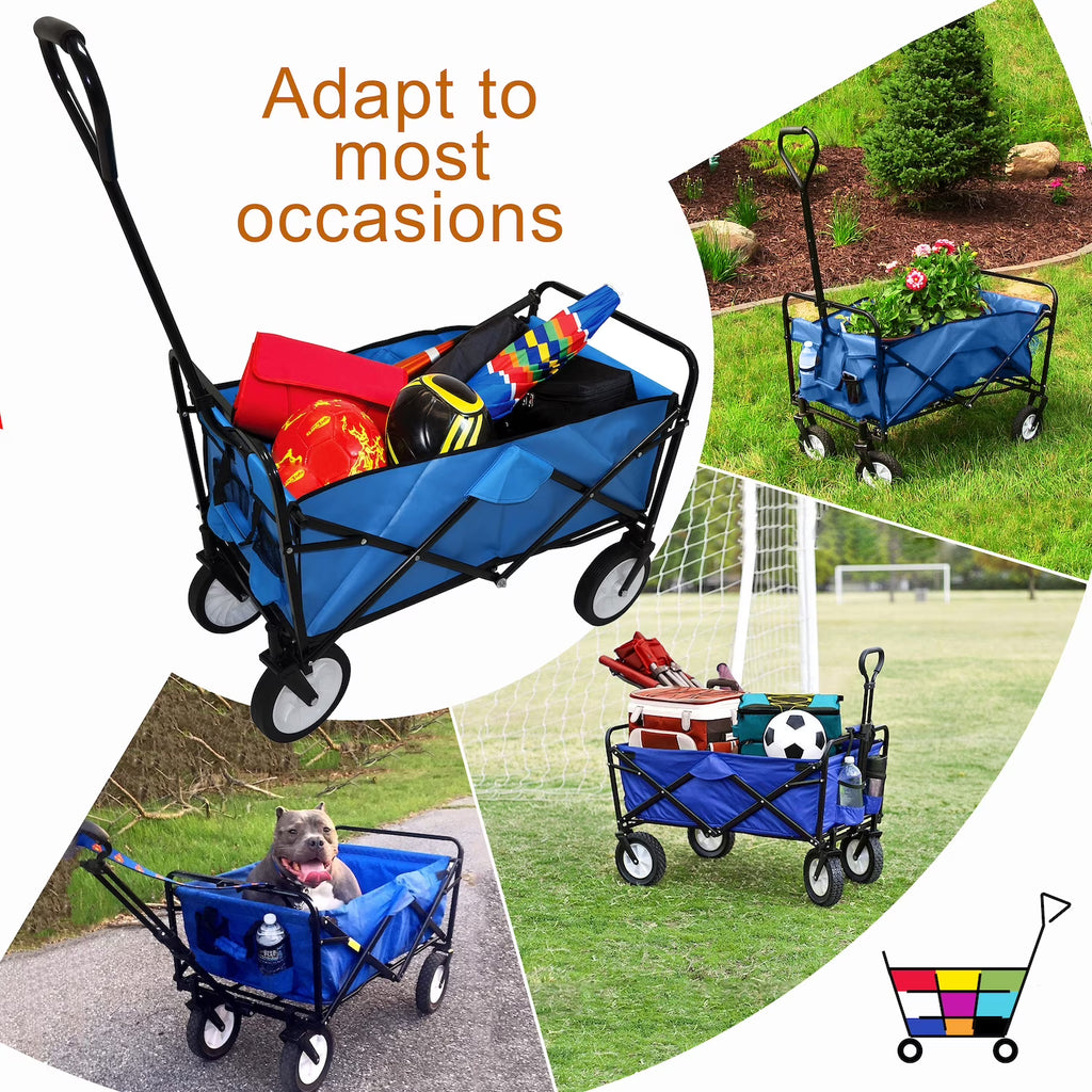 Blue Collapsible Outdoor Utility Wagon Cart Z7660