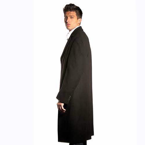 Wool-Blend Top Coat, Black, Size 52 Reg U6138