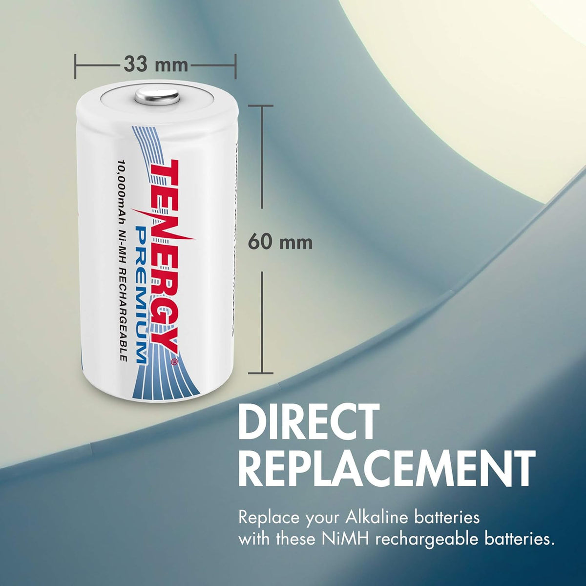 48 Pack D Size 10,000mAh NiMH Rechargeable Battery D3388