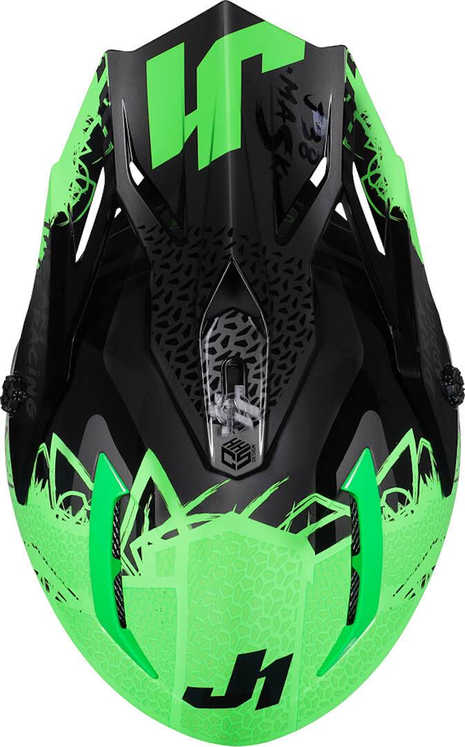 Black-Green Motocross Helmet I67494