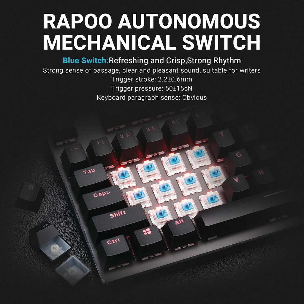 V700RGB LED Alloy Backlit Wired Mechanical Gaming Keyboard with Blue Switches, Braided Fiber Cable, Pack of 2 Y35436