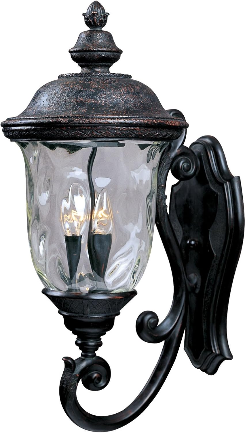 Carriage House Traditional Early American DC Cast Aluminum Outdoor Wall Sconce, 3-Light 120 Total Watts, 27H x 13W, Oriental Bronze Z1567