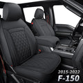 Black & Blue Waterproof Faux Leather Seat Covers with Center Console Cover W954