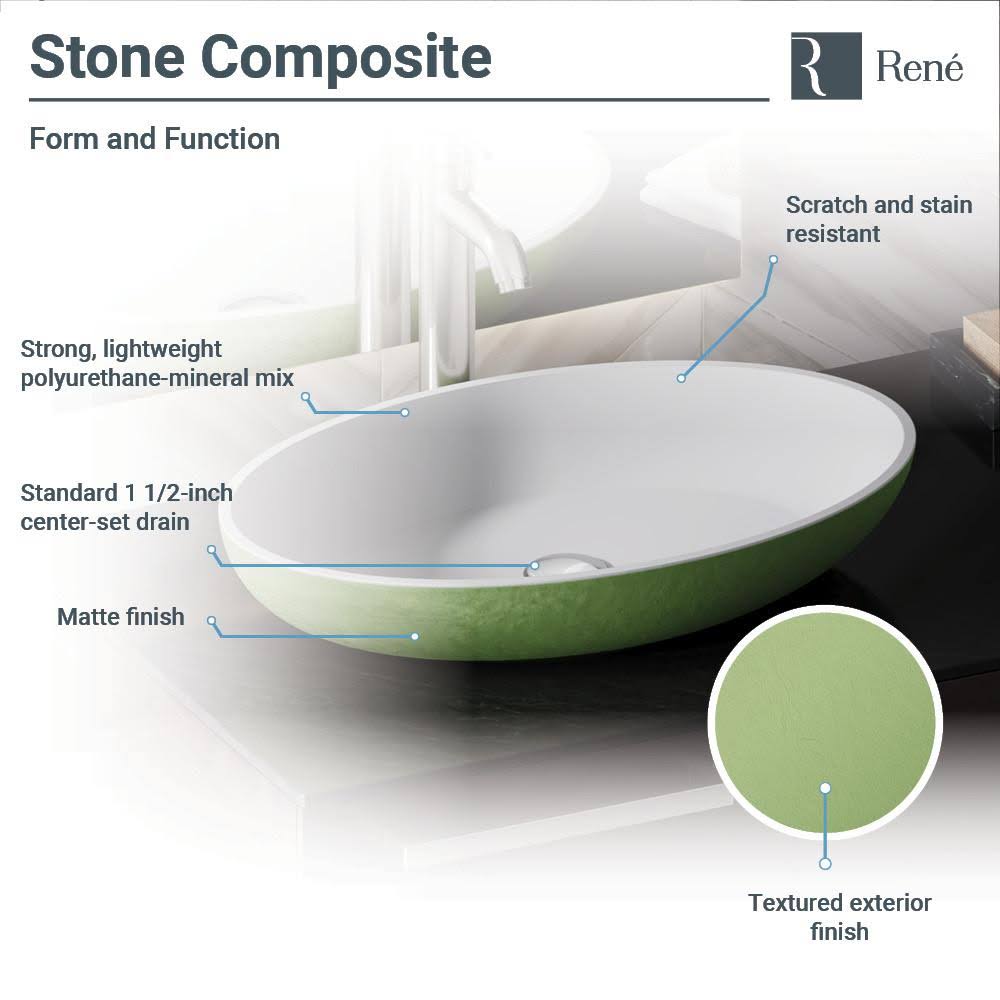 23 inch Stone Composite Oval Vessel Sink with Antique Bronze Faucet K381415