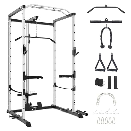Multi-Functional Power Rack with Cable Pulley System T11346