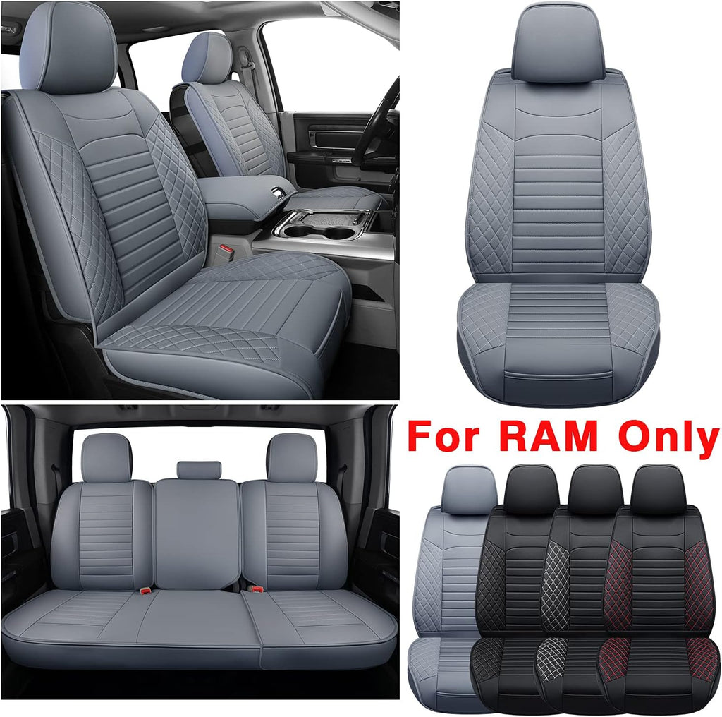 Black Waterproof Faux Leather Front Seat Covers T444078