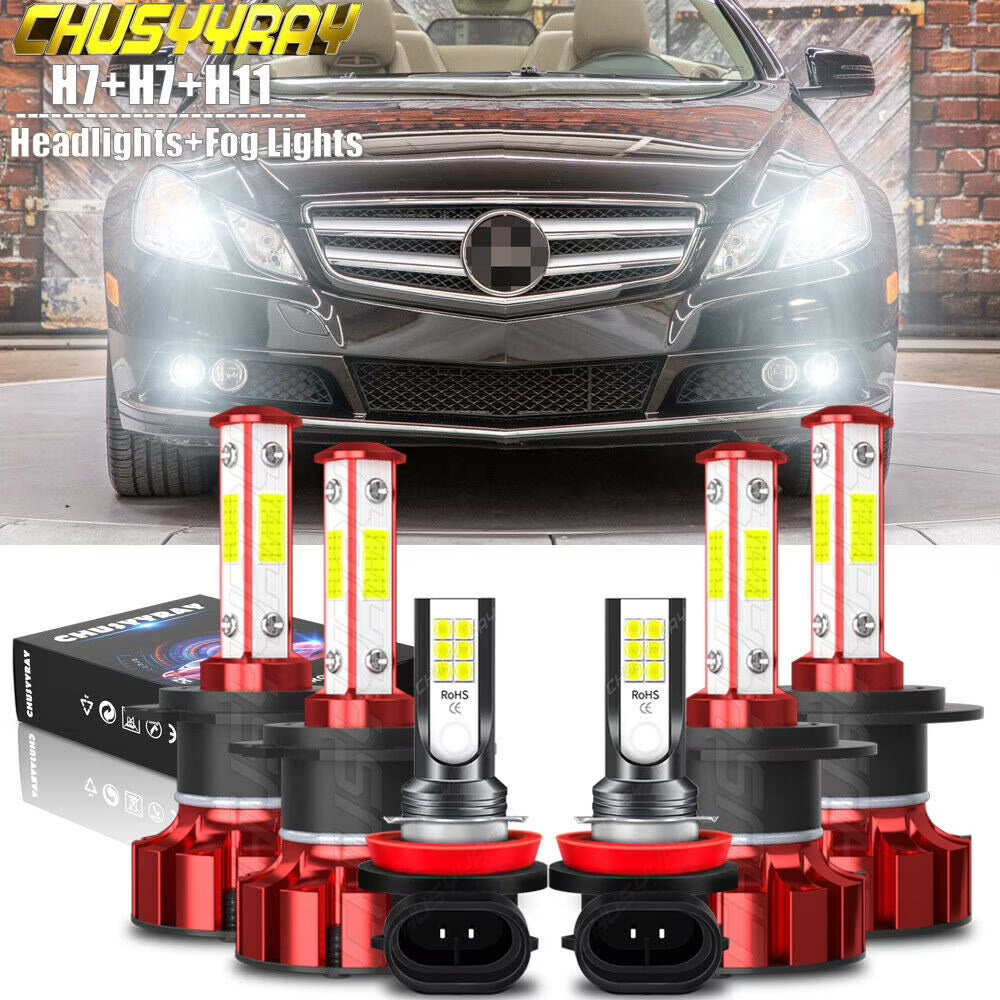 6000K LED Headlight and Fog Light Bulbs Combo J675