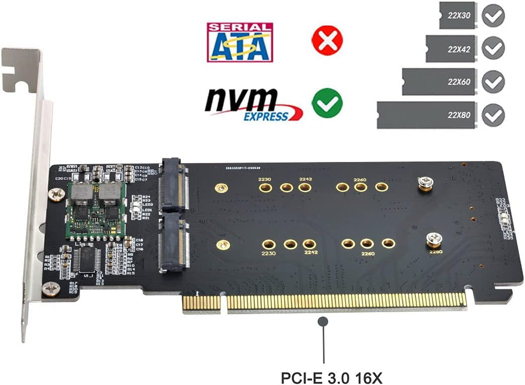 Dual NVME M.2 AHCI to PCIE Express 3.0 Gen3 Raid Card V26350