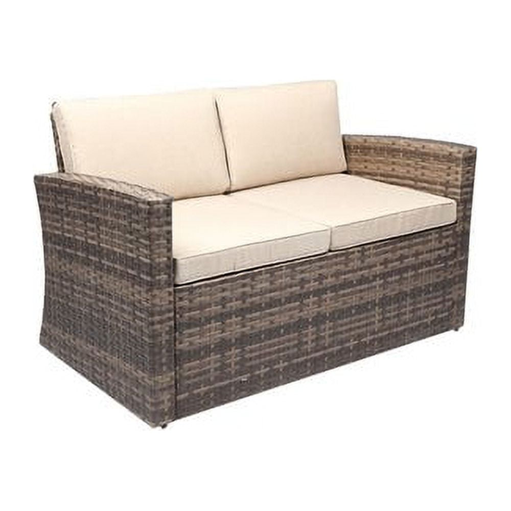 Outdoor Rattan Loveseat with Cushions E81030
