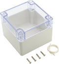 ABS Plastic IP65 Electrical Enclosure Box Grey with Clear Cover 4.7 x 4.7 x 3.5 inch Pack of 2 N924