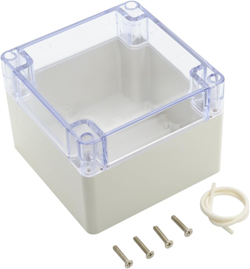 ABS Plastic IP65 Electrical Enclosure Box Grey with Clear Cover 4.7 x 4.7 x 3.5 inch Pack of 2 N924