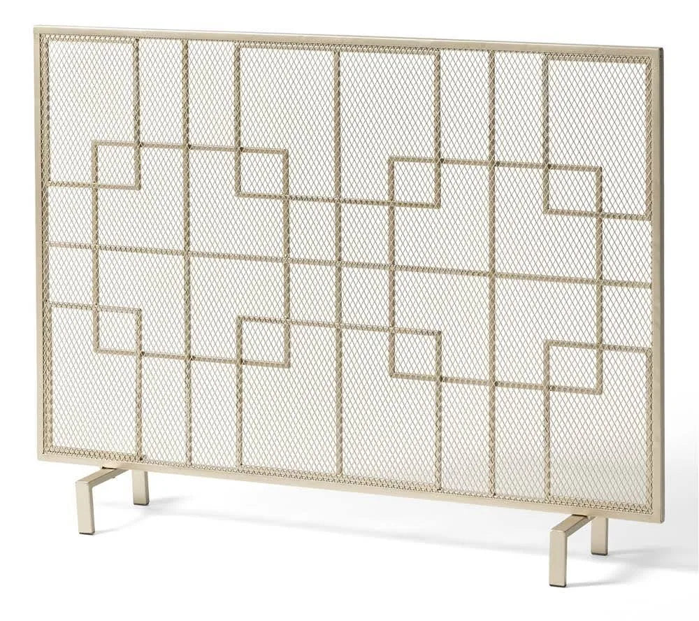 Gold Single Panel Iron Fire Screen M701115