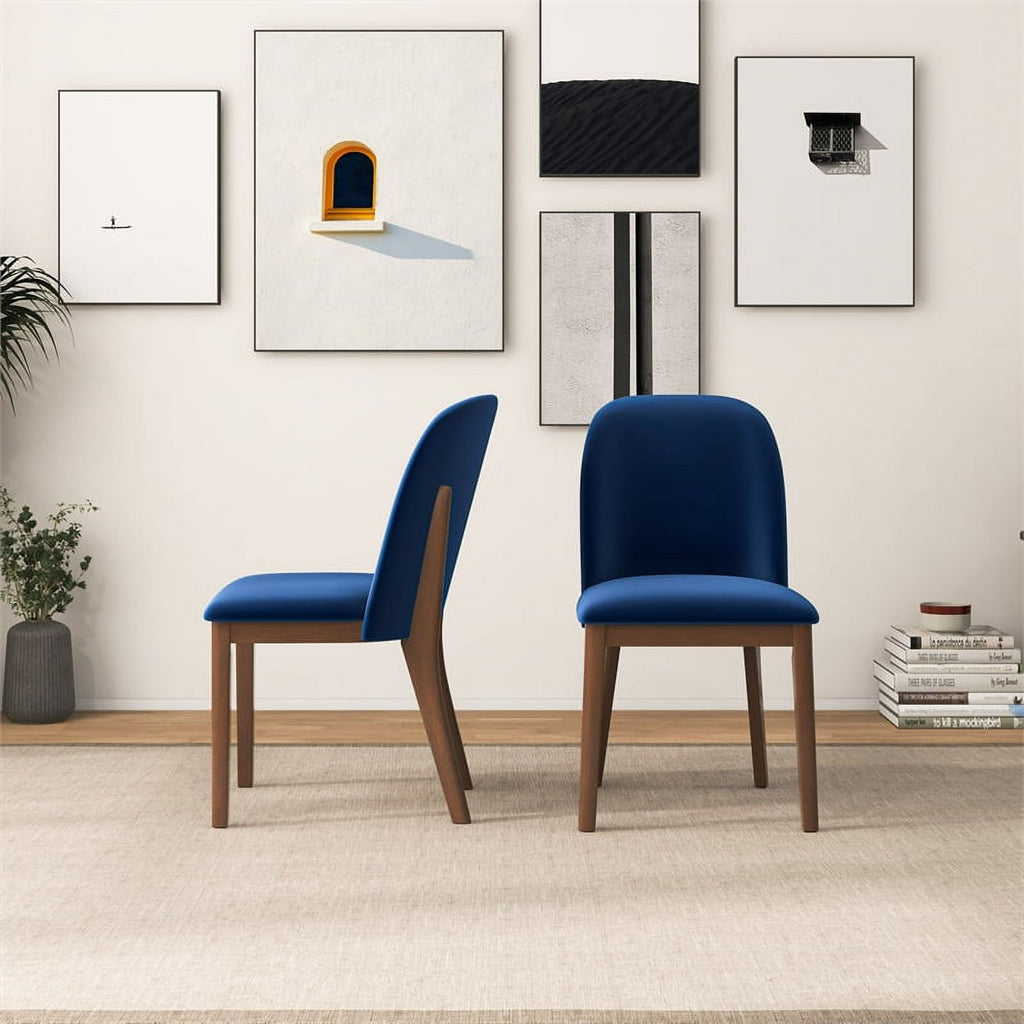 Velvet Dining Chair in Navy Blue (Set of 2) P217