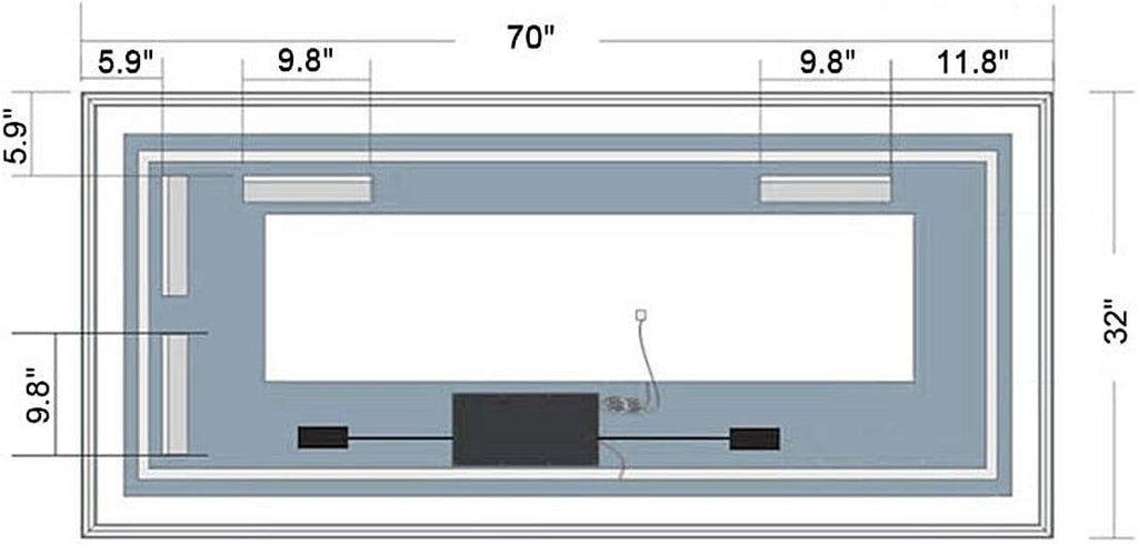 Dimmable LED Bathroom Mirror with Anti-Fog and Bluetooth Function B50274
