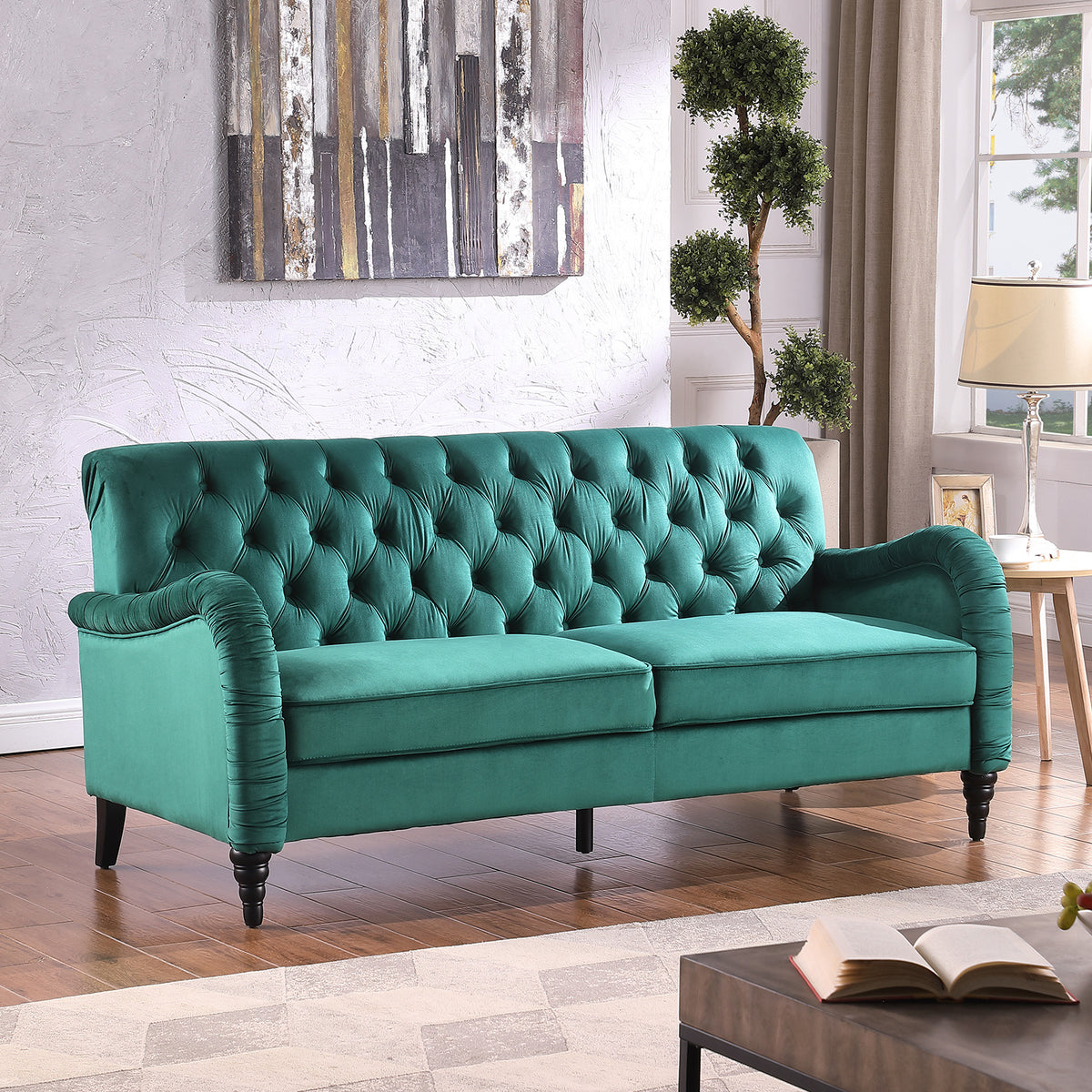 Dark Green Chesterfield Sofa Set Z10243