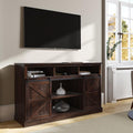 Stone Grey TV Stand with Sliding Barn Door and Storage Cabinets Z189770