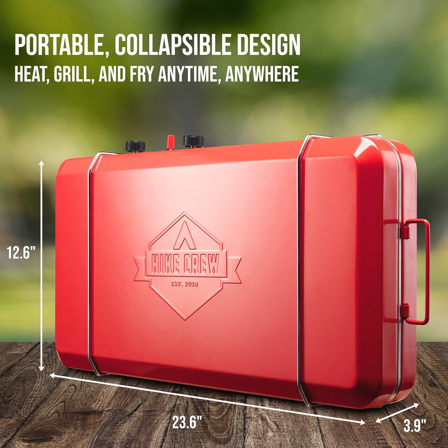 2-in-1 Gas Camping Stove with Integrated Igniter & Stainless Steel Drip Tray B2088