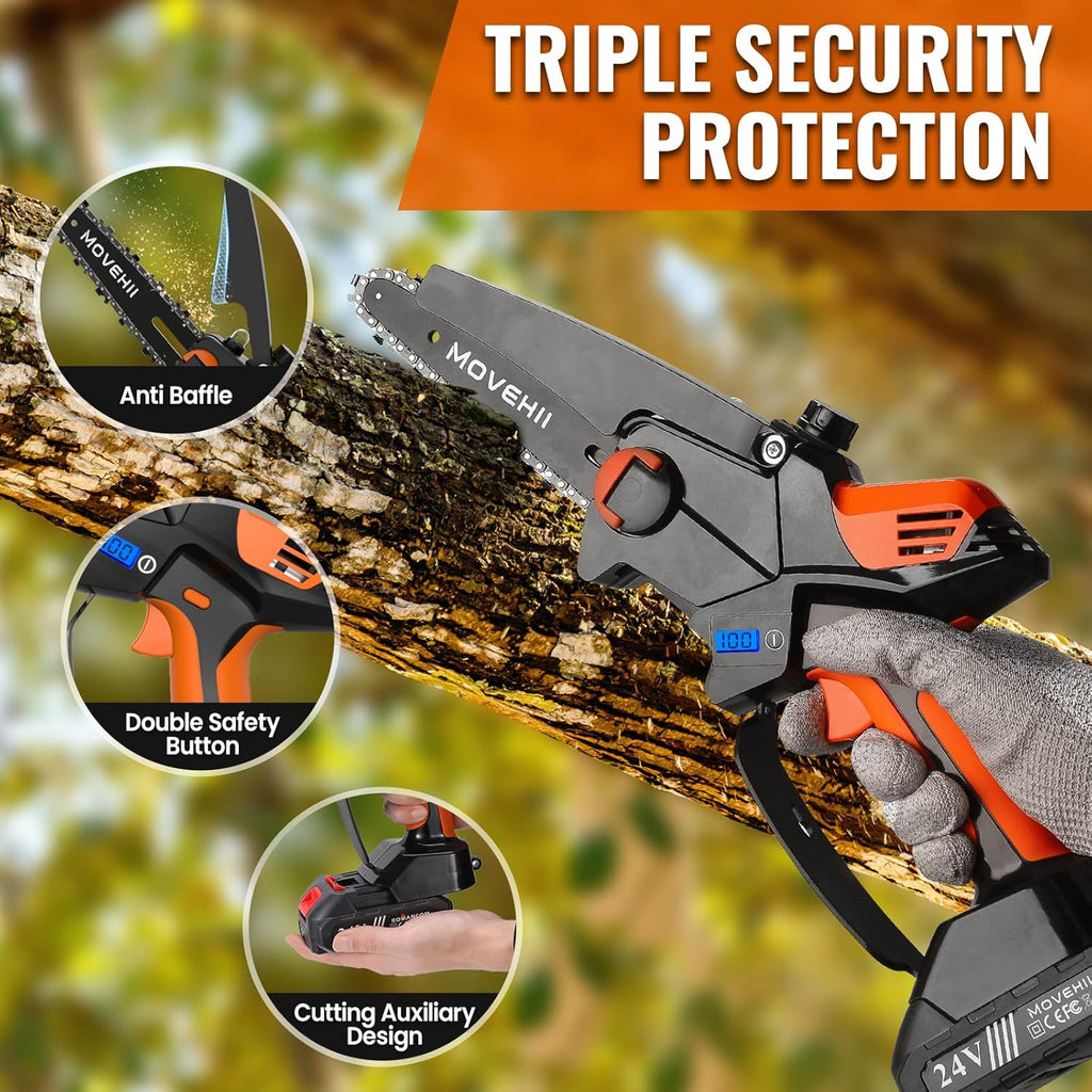 6-inch Cordless Chainsaw with 2x2.0AH Battery O2043