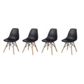 Black Armless Dining Chair Wood Leg, Set of 4 I5636