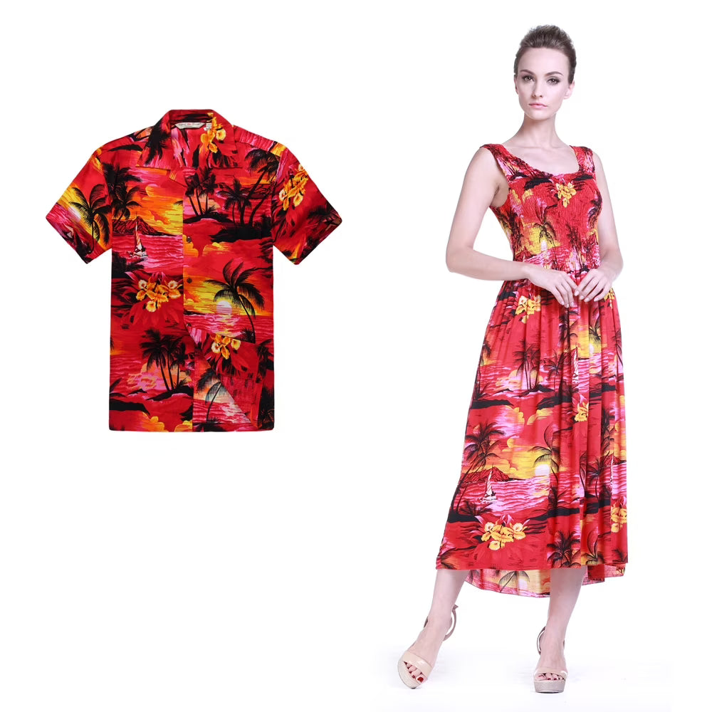SunRed Hawaiian Maxi Tank Dress F90633