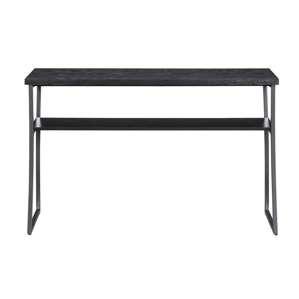 Black Woodgrain/Gray Console Table T6004