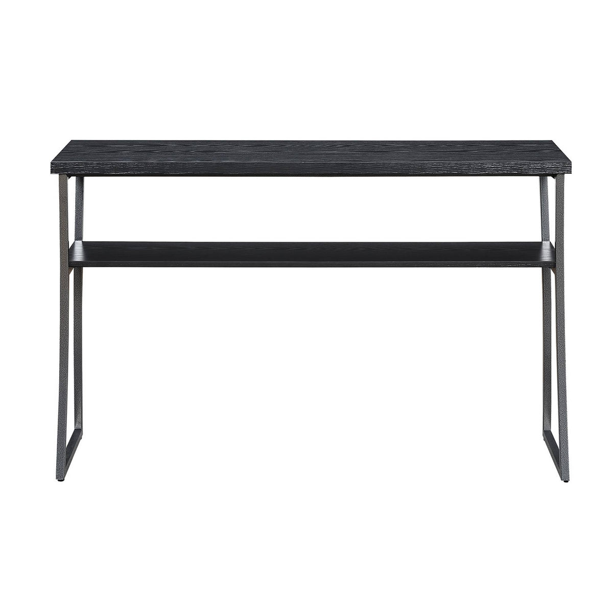 Black Woodgrain/Gray Console Table T6004
