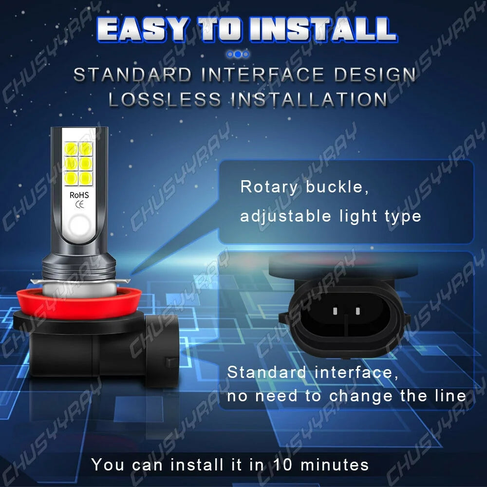 6000K LED Headlight and Fog Light Bulbs Combo J675